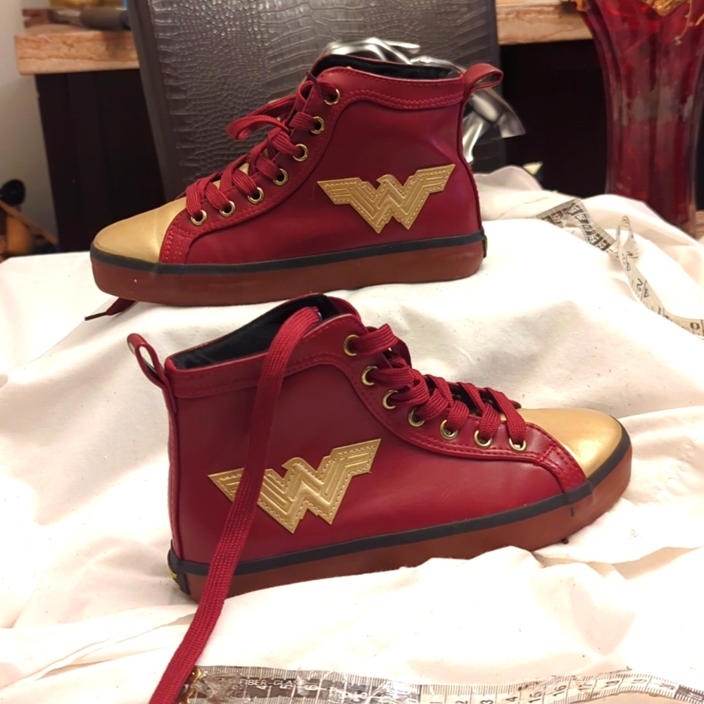 DC Comics Wonder Woman shoes in a Red and Gold combination